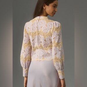 Anthropologie Dolan Left Coast Lace Mock Neck Blouse